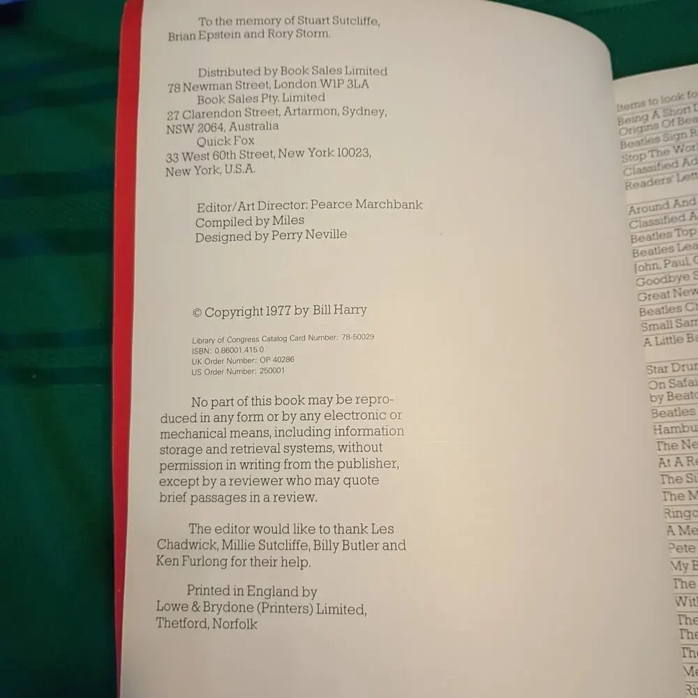 Mersey Beat: The Beginnings of The Beatles Bill Harry 1977 Omnibus Press Soft